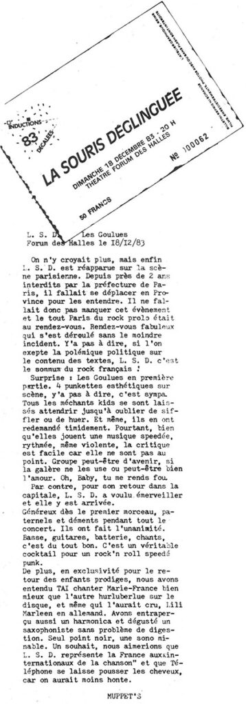 Presse-LeDemoniaque-n01-1984-14a-358x1024 La Souris Déglinguée, Goulues (18/12/83)