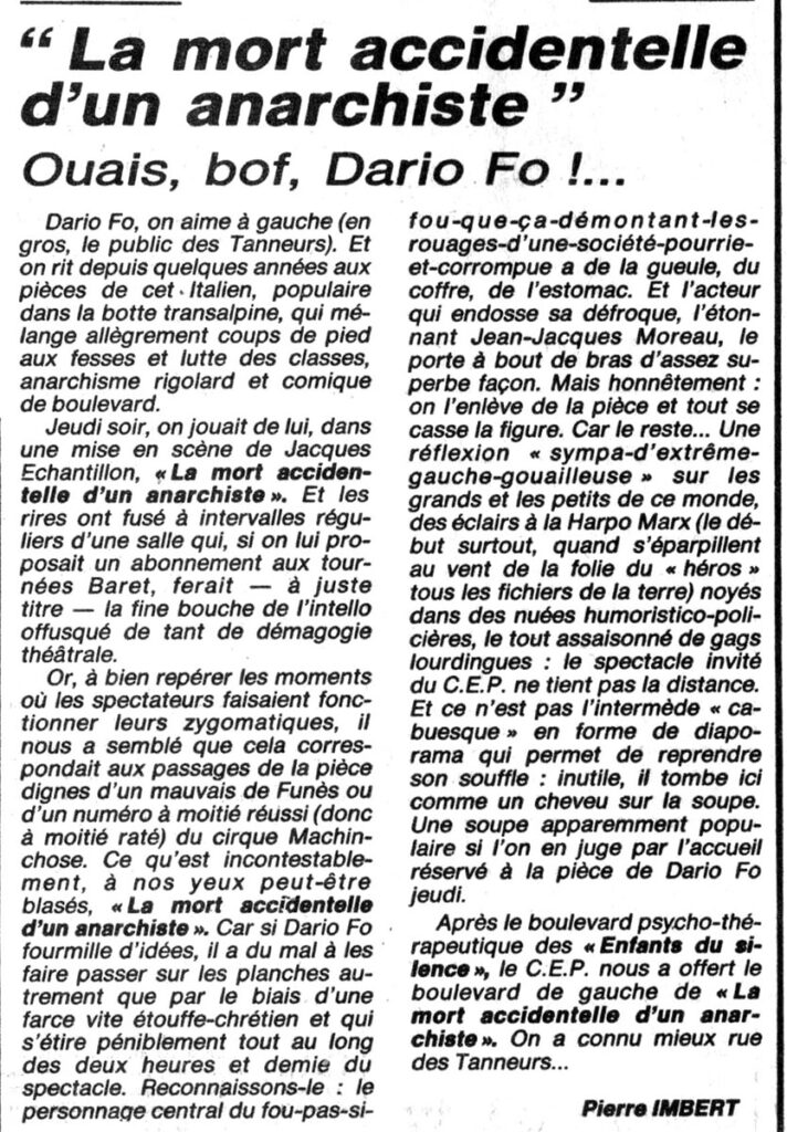 1984.01.23-NRCO.4ADPRE000429-712x1024 "La Mort accidentelle d’un anarchiste" (19 et 20/01/84)