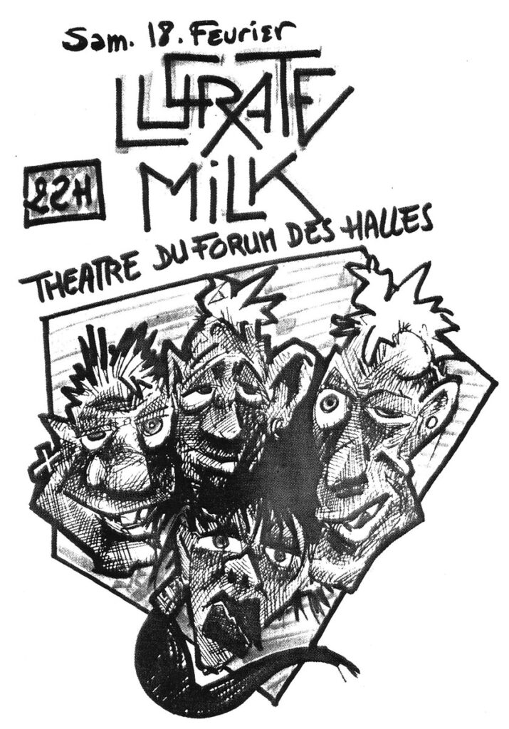 Lucrate-milk-1984.02.18-Affiche-715x1024 "Rock franco allemand" Lucrate Milk, Die Toten Hosen, Cadavres (18/02/84)