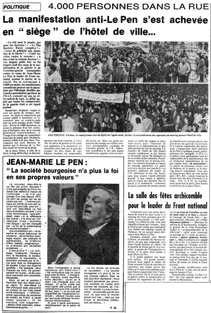 1984.03.09-NRCO.3ADPRE000503-693x1024 Jean-Marie Le Pen à Tours (08/03/84)