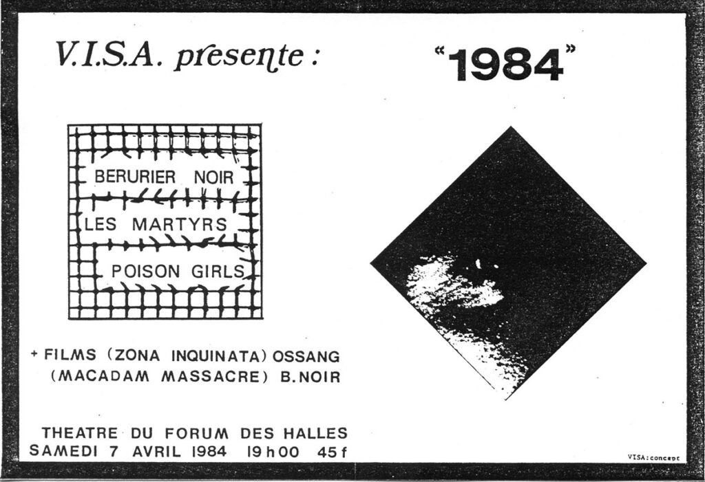1984.04.07-MarsuFL02-1024x701 "1984" Les Martyrs, Poison Girls, Bérurier Noir (07/04/84)