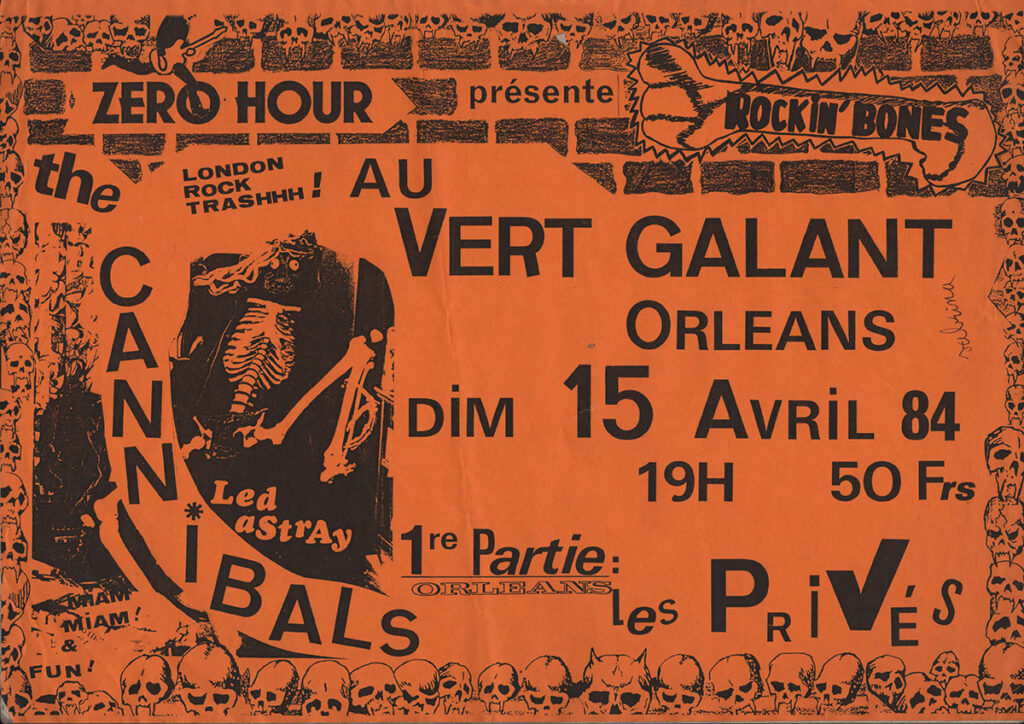 1984.04.15-Affiche01-A3-photocopiee-Michel-Rose-1024x724 The Cannibals, les Privés (15/04/84)