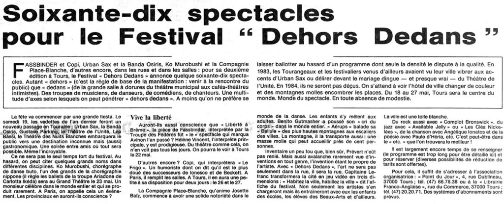 1984.05.04-NRCO.BADPRE000588-1024x416 "Dehors Dedans" (18 au 27/05/84)