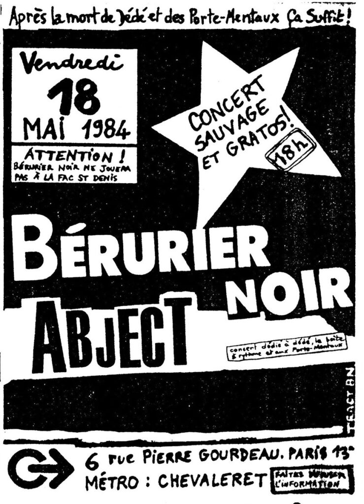 1984.05.18-Berurier-NoirFL2-739x1024 L'Infanterie Sauvage, Abject, Bérurier Noir, Porte-Mentaux, Ludwig Von 88… (18/05/84)