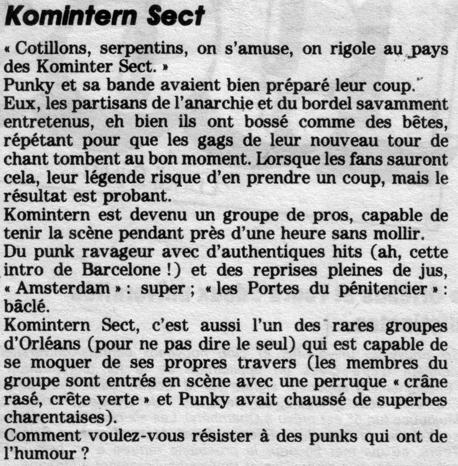 Presse-Inconnu-31Mai1984-01 "Le rock d'Orléans" (27/05/84)