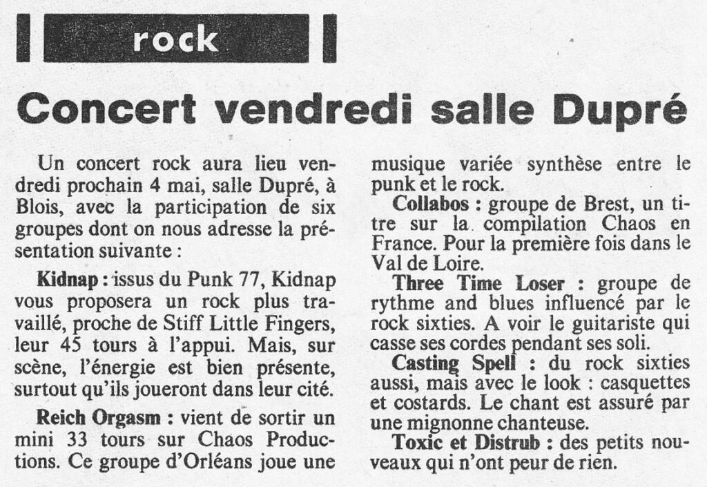 Sans-titre-12-1024x705 Disturb, Kidnap, Toxik, Casting Spells, Collabos, Reich orgasm (04/05/84)