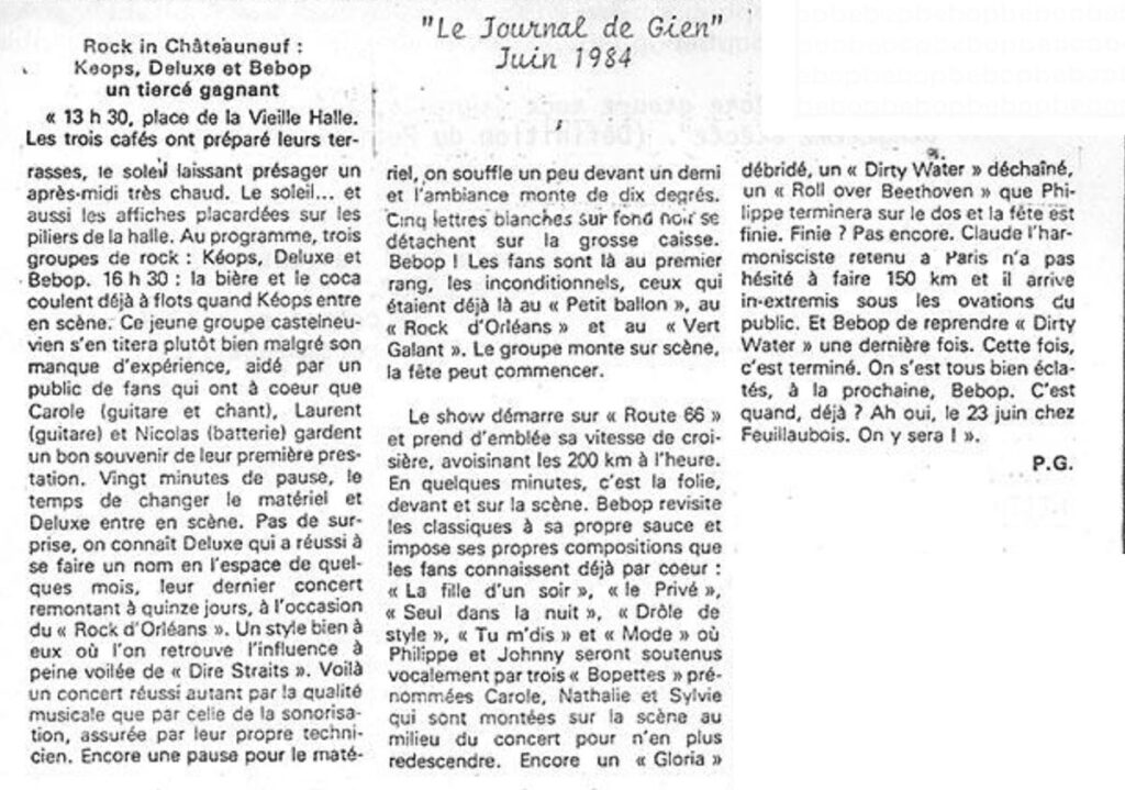 1984.06.-Journal-de-Gien-PRE-1024x719 Kheops, Deluxe, Be Bop (09/06/84)