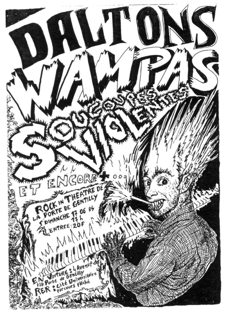 1984.06.17-Flyer01-Max-Well-732x1024 Les Wampas, Washington Dead Cats, les Daltons, Parabellum (17/06/84)
