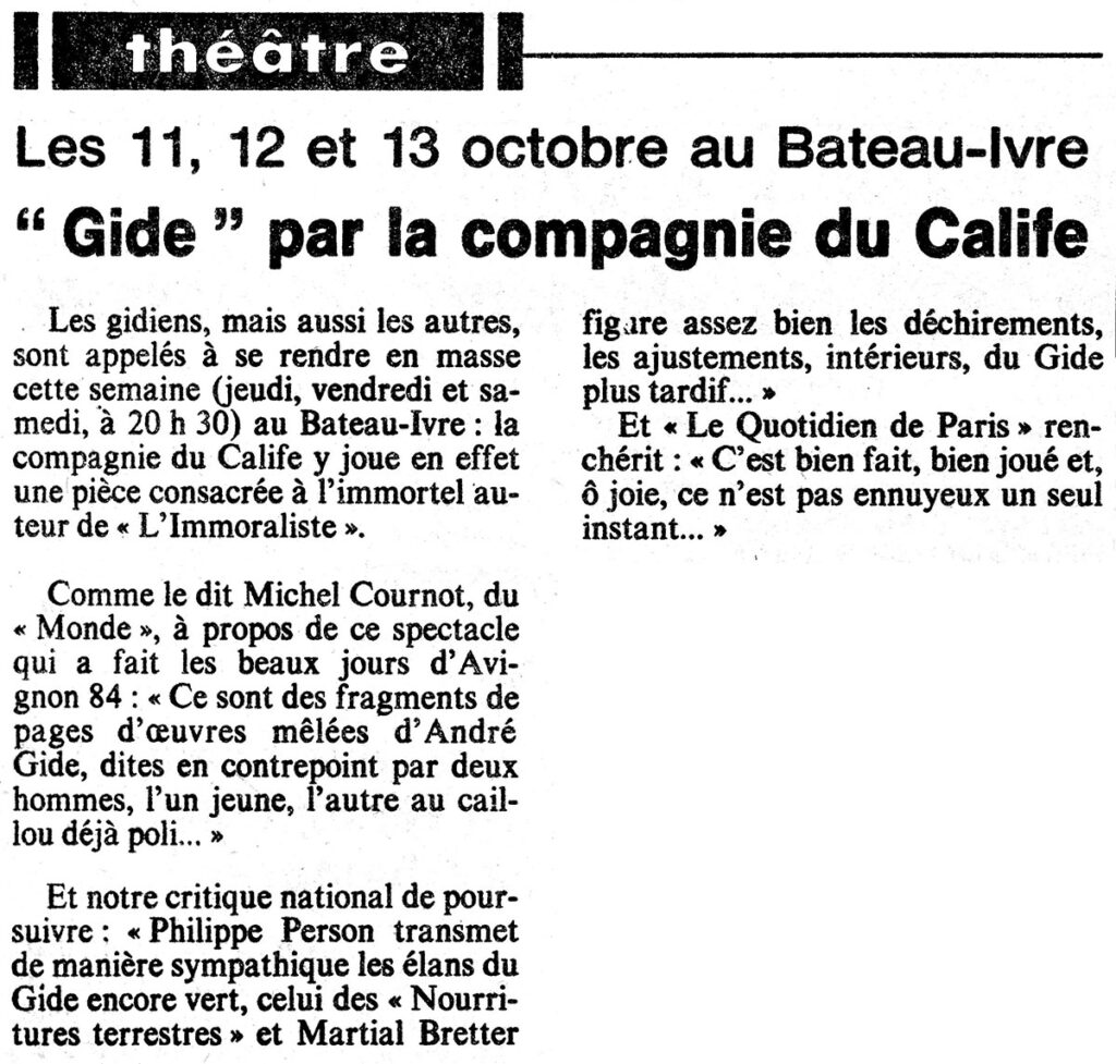 1984.10.09-Presse-NR01-51-Z-2-1024x977 Compagnie du Calife "Le gide 84" (11 au 13/10/84)