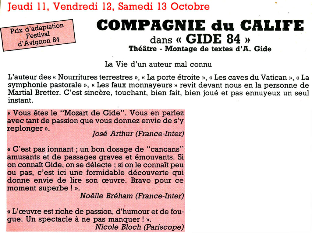 1984.10.11-Presse-01-51-Z-2-1024x767 Compagnie du Calife "Le gide 84" (11 au 13/10/84)