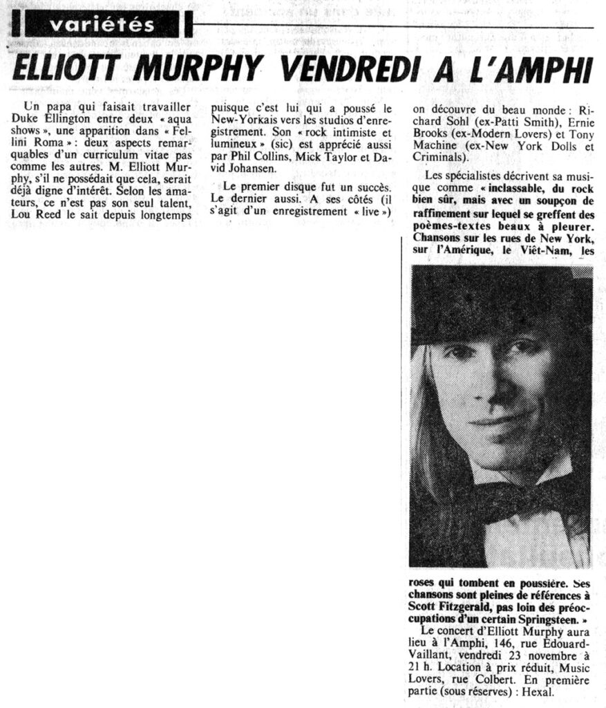 1984.11.20-NRCO.5ADPRE000844-877x1024 Three Time Loser, Elliot Murphy (23/11/84)