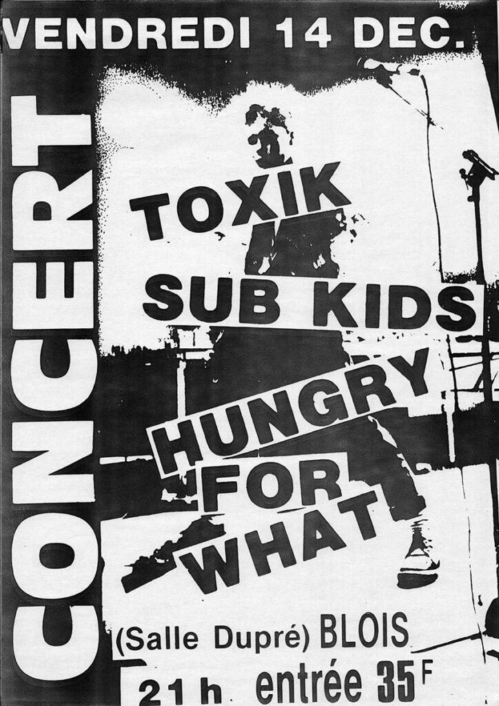 1984.12.14-Affiche-A3-photocopiee-RipostAF-724x1024 Toxik, Sub Kids, Hungry for What (14/12/84)