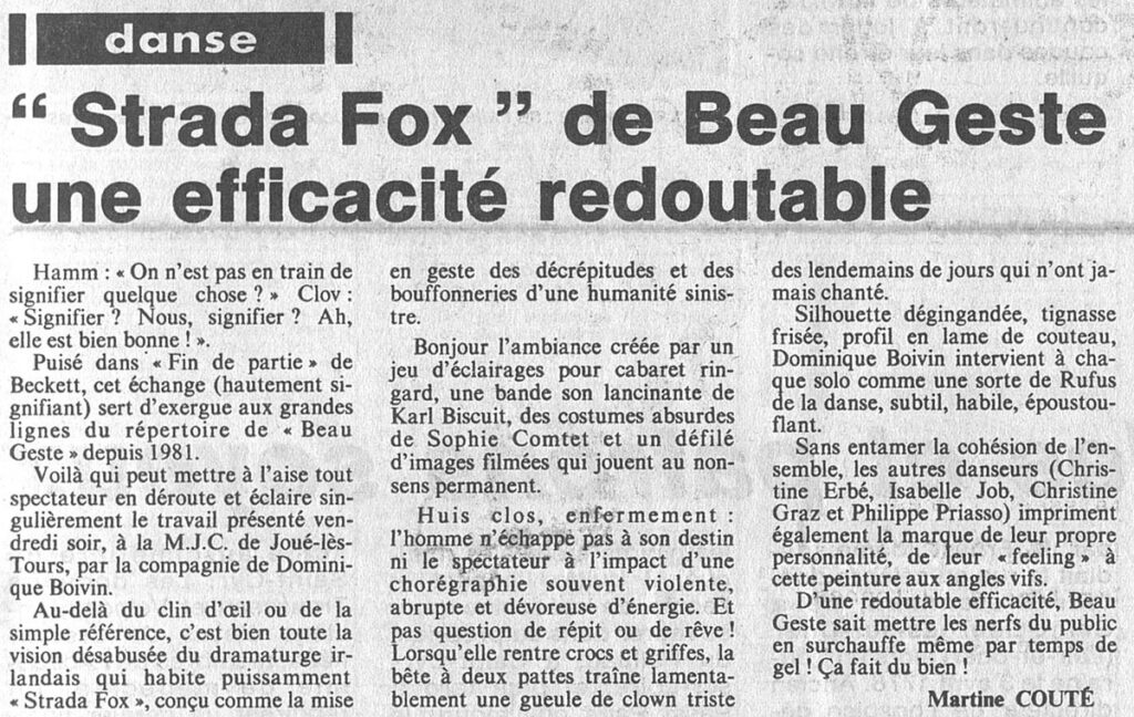 1985.01.22-NRCO.5ADPREa-1024x648 Compagnie Beau Geste "Strada Fox" (18/01/85)