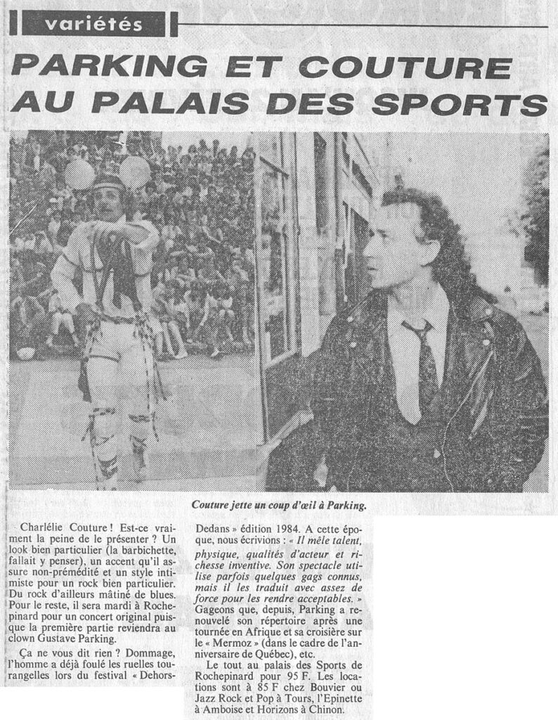 1985.02.01-NRCO.4ADPREa-794x1024 Charlélie Couture, Gustave Parking (05/02/85)