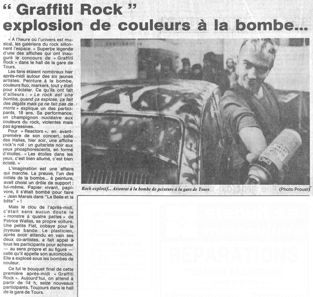 1985.02.09-NRCO.3ADPRE-1024x973 "Graffiti rock" Bocal 5, Fils de Joie, Raticide (08/02/85)