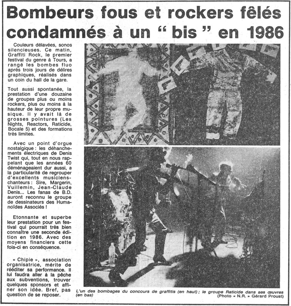 1985.02.12-NRCO.DADPRE-974x1024 "Graffiti rock" Bocal 5, Fils de Joie, Raticide (08/02/85)