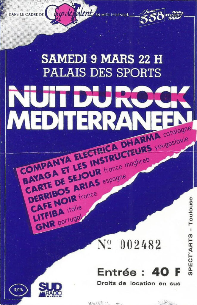 1985.03.09-Ticket01-Archives-du-Rock-Toulousain-662x1024 "Nuit du rock méditerranéen" (09/03/85)