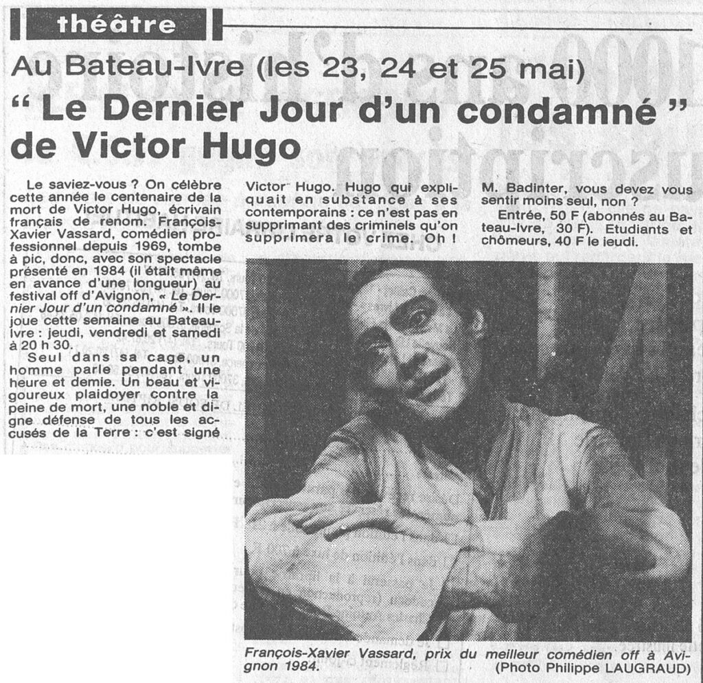 1985.05.21-NRCO.6ADPREa-1024x994 Théâtre de l’Écharde "Le dernier jour d’un condamné" (23 au 25/05/85)