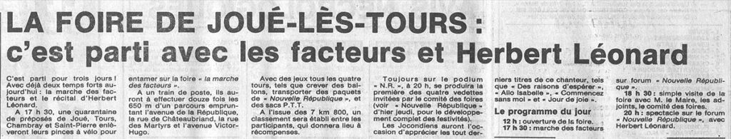 1985.05.31-NRCO.10ADPRE-1024x195 "XIVe Foire de Joué" Herbert Léonard (31/05/85)