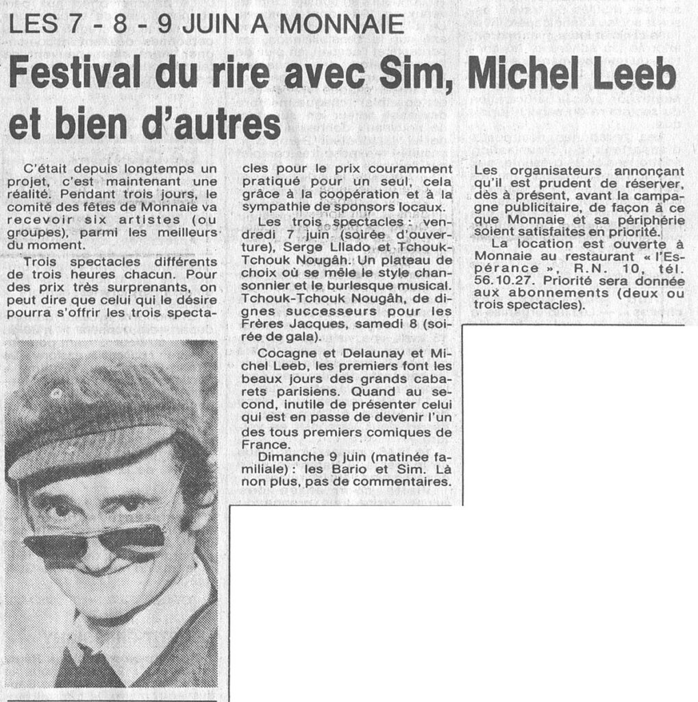 1985.04.11-NRCO.11ADPRE-1019x1024 "Festival du rire" (07 au 09/06/85)