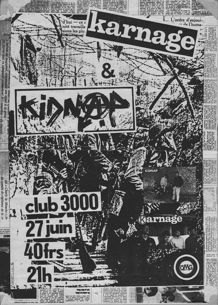 1985.06.27-Affiche01-A3-photocopiee-734x1024 Karnage, Kidnap (27/06/85)