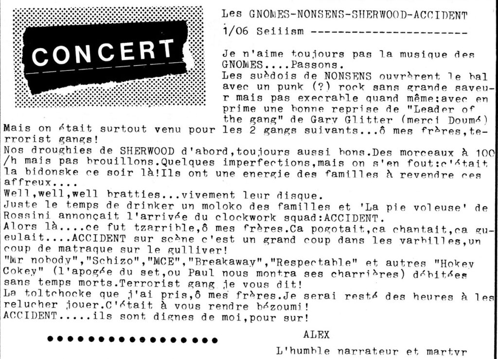 Presse-LeDekapsuleur-n05-Aout1985-09a-1024x739 Les Gnomes, Nonsens (SE), Sherwood, Accident (01/06/85)