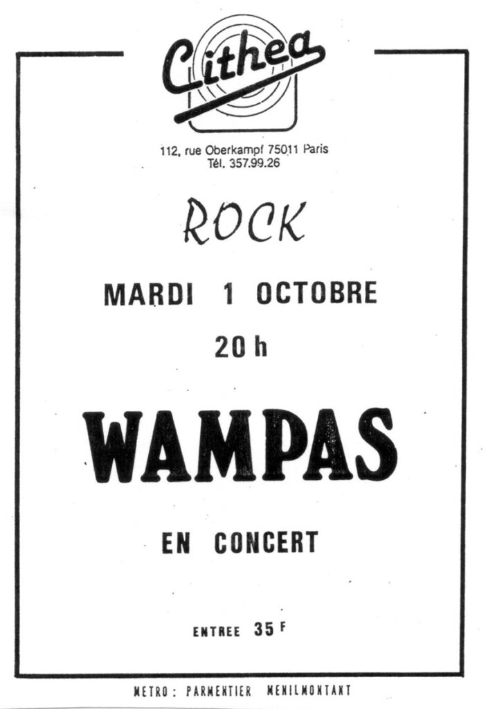 1985.10.01-Flyer01-Max-Well-702x1024 Les Wampas, Rocco and The Ray, Pigalle (01/10/85)