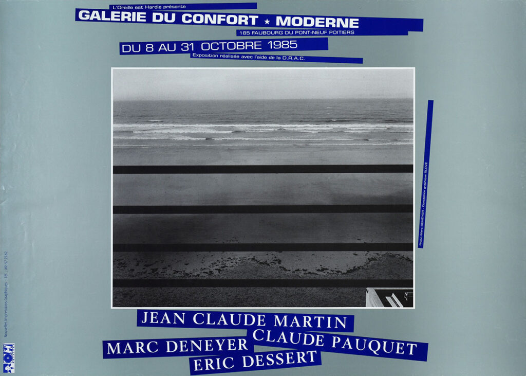 1985.10.08-Affiche01-50-70-imprimee-Oreille-est-Hardie-Copie-1024x731 Jean-Claude Martin, Marc Deneyer, Claude Pauquet, Éric Dessert (08 au 31/10/85)