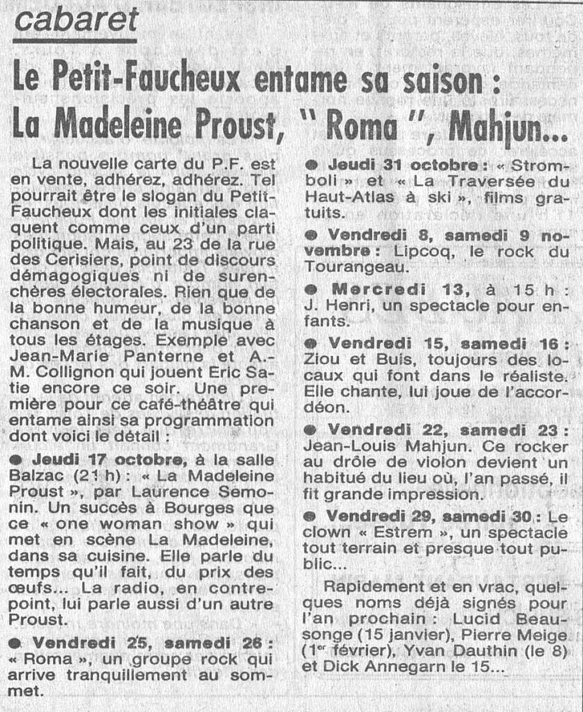 1985.10.12-NRCO.6ADPREb-839x1024 Programme : Petit Faucheux (octobre à novembre 85)