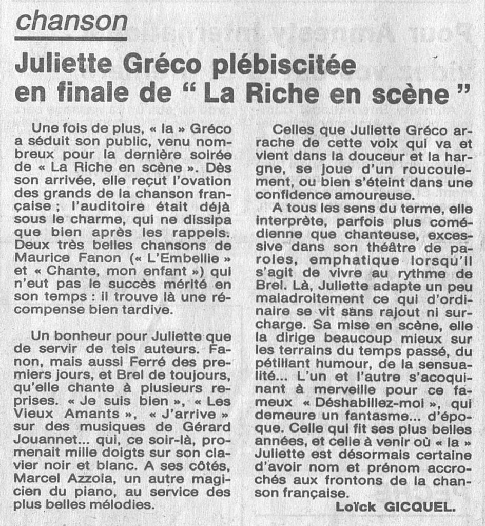 1985.10.18-NRCO.4ADPREd-945x1024 "La Riche en scène" Juliette Gréco (16/10/85)