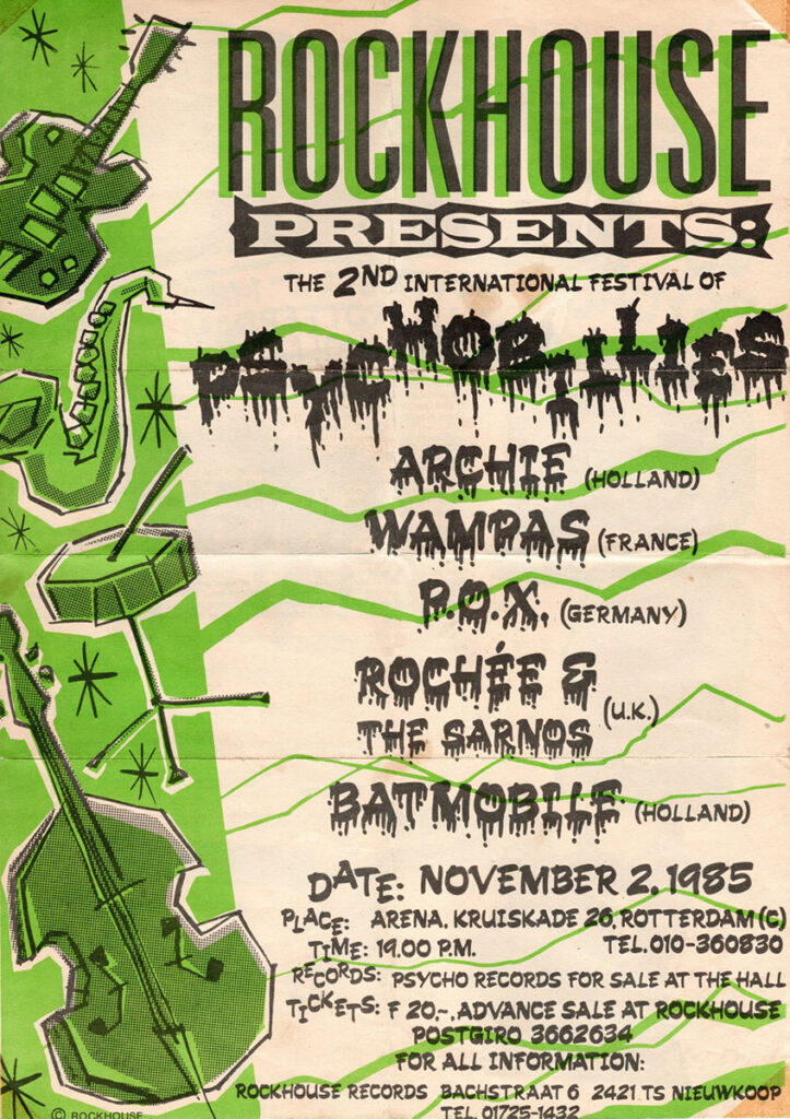 1985.11.02-Flyer01r-723x1024 "2nd international festival of Psychobillies" (02/11/85)