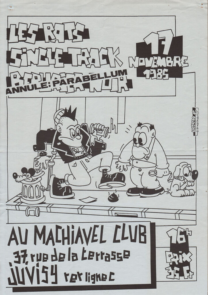 1985.11.17-Affiche02-A3-imprimee-Copie-723x1024 Les Rats, Baron Rouge, Gnomes, Single Track (17/11/85)