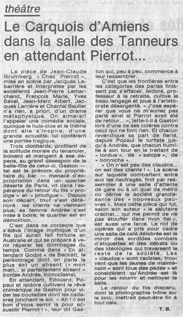 1985.11.21-NRCO.4ADPREc-590x1024 Théâtre de l’Escalier d’Or "Chez Pierrot" (19/11/85)