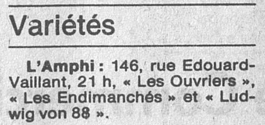 1985.11.22-NRCO.4ADPREa Ludwig Von 88, Endimanchés, Ouvriers (22/11/85)