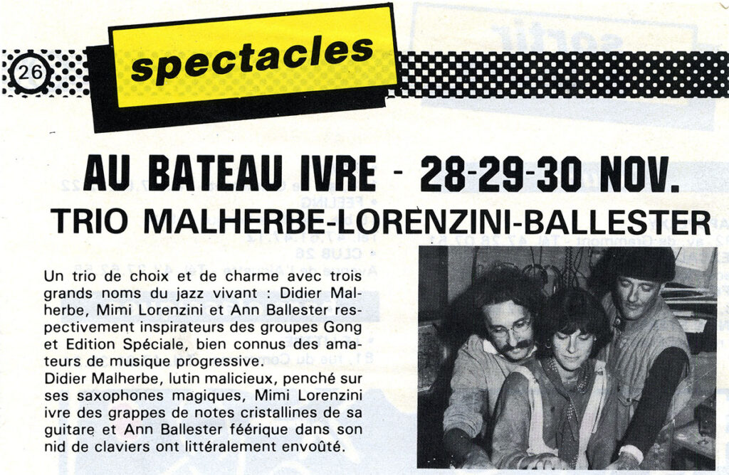 1985.11.28-Presse-01-51-Z-3-Ballester-1024x668 Didier Malherbe - Mimi Lorenzini – Ann Ballester (28 au 30/11/85)