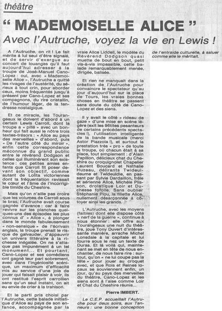 1985.12.09-NRCO.4ADPREb-730x1024 Autruche-Théâtre "Mademoiselle Alice" (06 et 07/12/85)