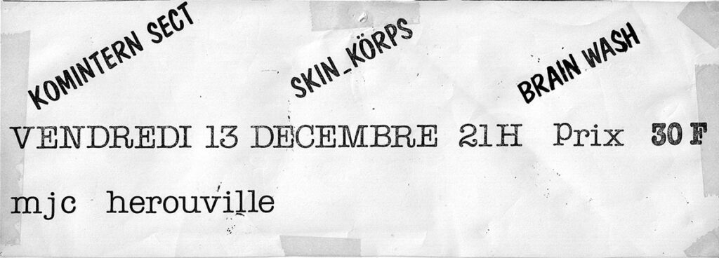1985.12.13-AF2-1024x368 Skinskorps, Brainwash, Komintern Sect (13/12/85)