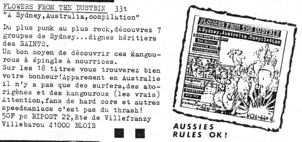 Presse-LeDekapsuleur-n09-Mai1986-08f-1024x482 "Flowers from the dustbin - An Australia Sydney compilation volume 1"