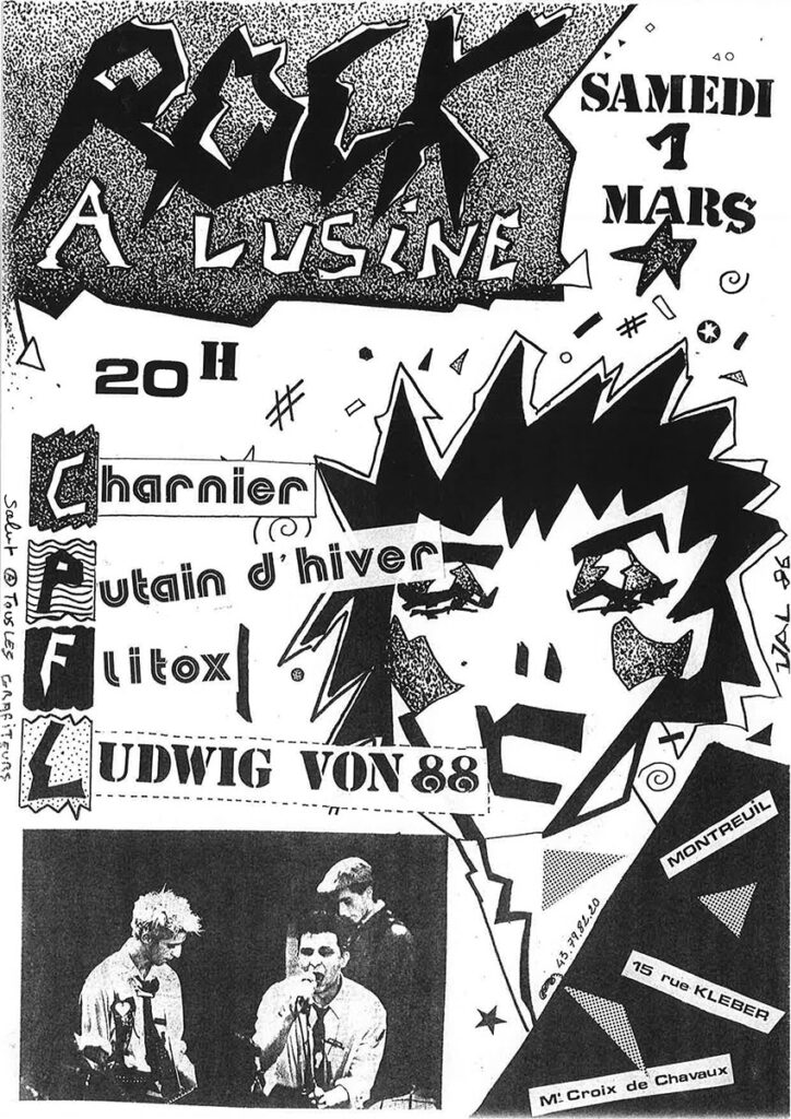 1986.03.01-Flyer01-Gerald-Biot-1-724x1024 Charnier, Putain d'hiver, Flitox, Ludwig von 88 (01/03/86)