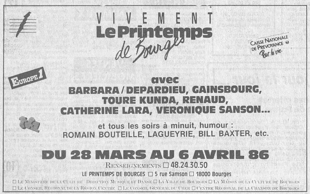 1986.03.05-NRCO.EADPREa-1024x643 "Printemps de Bourges" (28/03/86 au 06/04/86)
