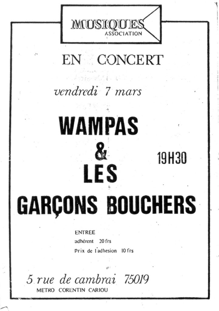 1986.03.07-Flyer01-Max-Well-721x1024 Les Wampas, les Garçons Bouchers (07/03/86)