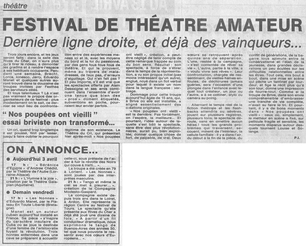 1986.04.03-NRCO.4ADPREa-1024x823 "Festival national de théâtre amateur" (29/03 au 05/04/86)