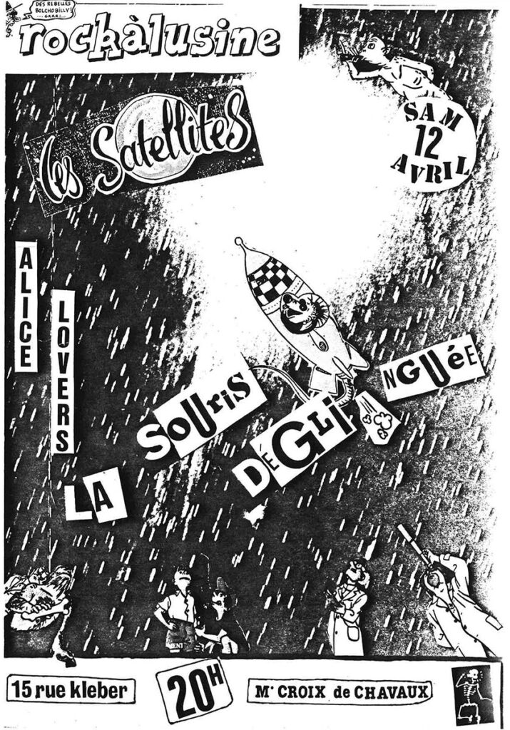 1986.04.12-Flyer01-Gerald-Biot-715x1024 Alice Lovers, les Satellites, La Souris Déglinguée (12/04/86)