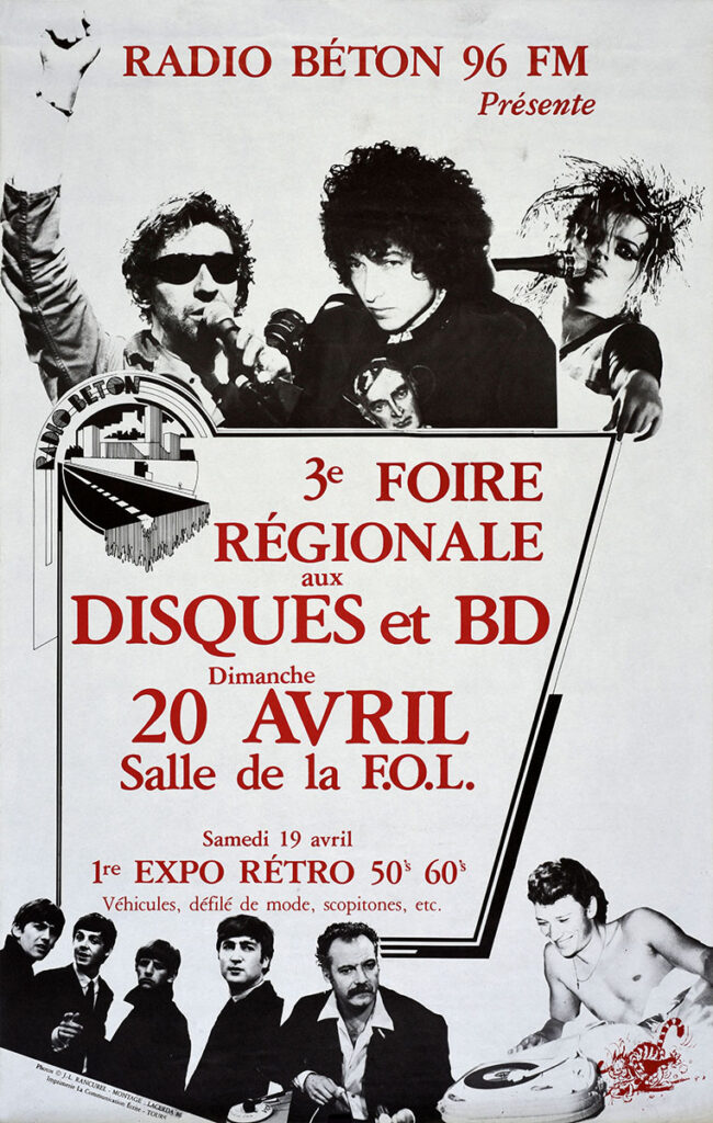 1986.04.20-Affiche01-40-63-imprimee-Radio-Beton-Copie-650x1024 "Foire Régionale aux Disques et BD" (20/04/86)
