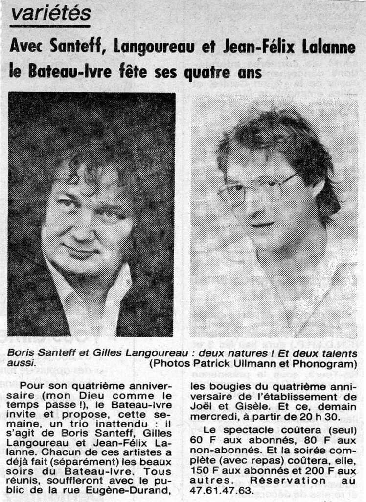 1986.04.29-Presse-NR01-51-Z-3-748x1024 "Soirée anniversaire" Boris Santeff, Jean-Félix Lalanne, Gilles Langoureau (30/04/86)