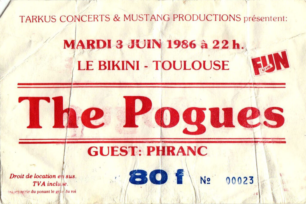 1986.06.03-Bikini-Ticket01-1024x681 L'évadé d'Alcatraz, Phranc, the Pogues (03/06/86)
