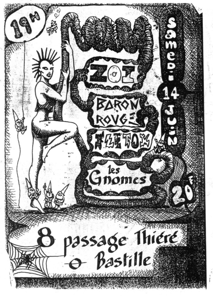 1986.06.14-Flyer01-740x1024 Z.O.I., Baron Rouge, Flitox, les Gnomes (14/06/86)