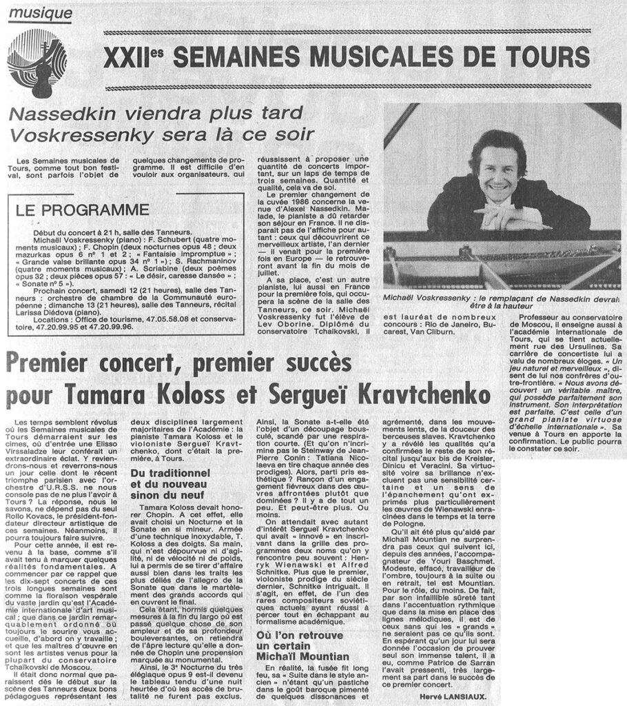 1986.07.11-NRCO.3ADPREa-910x1024 "Semaines musicales de Tours" (09/07/86)