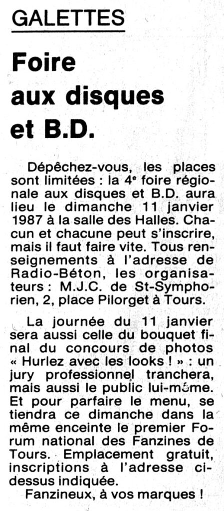 1986.11.25-NRCO.3ADPREa-449x1024 "Foire aux disques et à la BD" (11/01/87)