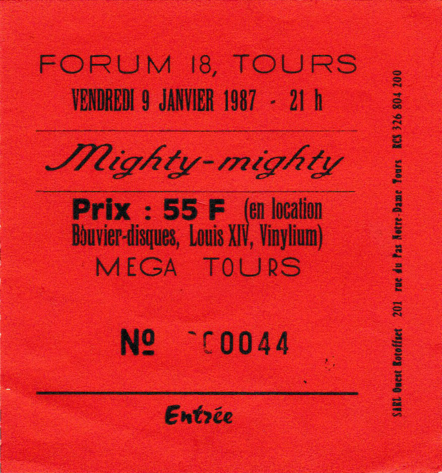 1987.01.09-Ticket01-Psykout DJ Doctor Philip, Mighty Mighty (09/01/87)